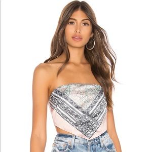 Superdown Satin Bandana Top